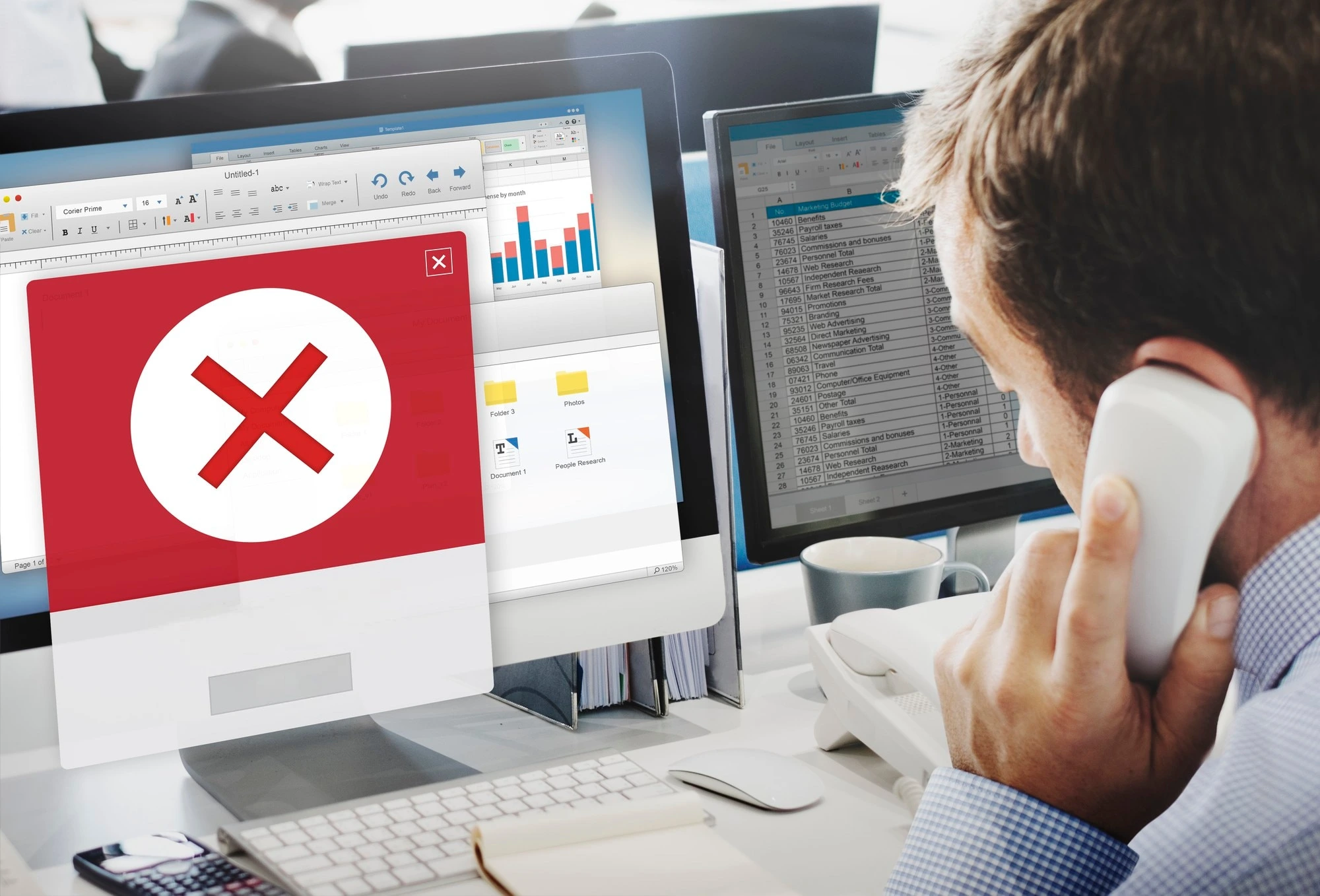 Alerte intrusion sur un ordinateur professionnel